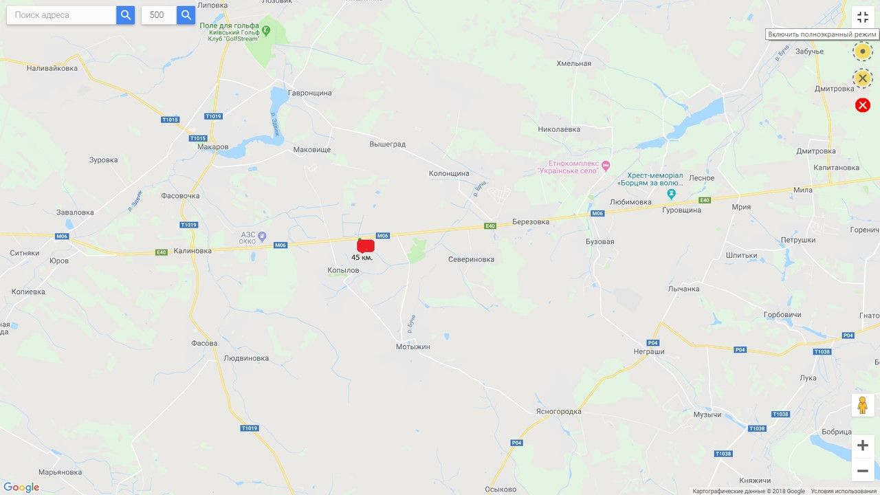 Білборд/Щит, Траси, М-06 Киев-Житомир 45 км 000 м