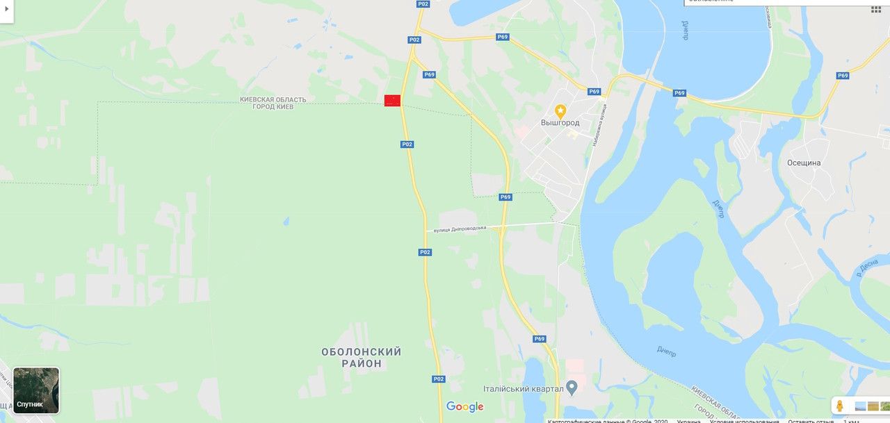 Билборд/Щит, Вышгород, Р-02 Киев-Вышгород-Иванков 19 км.250 м.