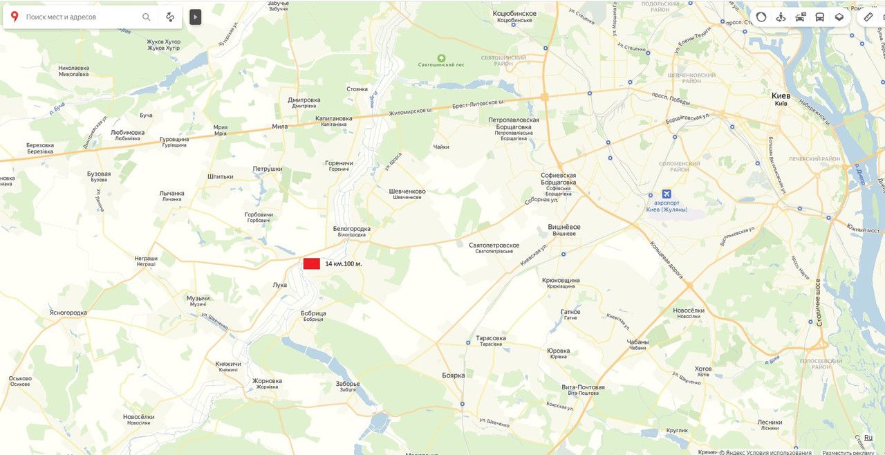Билборд/Щит, Трассы, Р-04 Фастов-Бышев-Киев 14 км 100 м