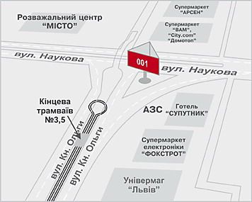 Білборд/Щит, Львів, Наукова вул. - Кн. Ольги вул. (Lv093)