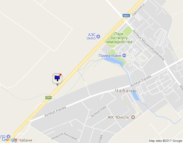 Билборд/Щит, Трассы, с. Чабани, траса М-05 Київ-Одеса, км 16+090 право, навпроти АЗС UPG, через 710м після АЗС ОККО, за 240м до АЗС Marshal, верх