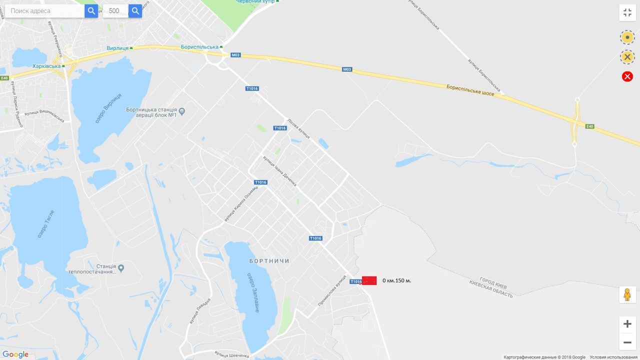 Білборд/Щит, Київ, Бортничи ,напротив ул.Тургенева 0 . 150 (А)