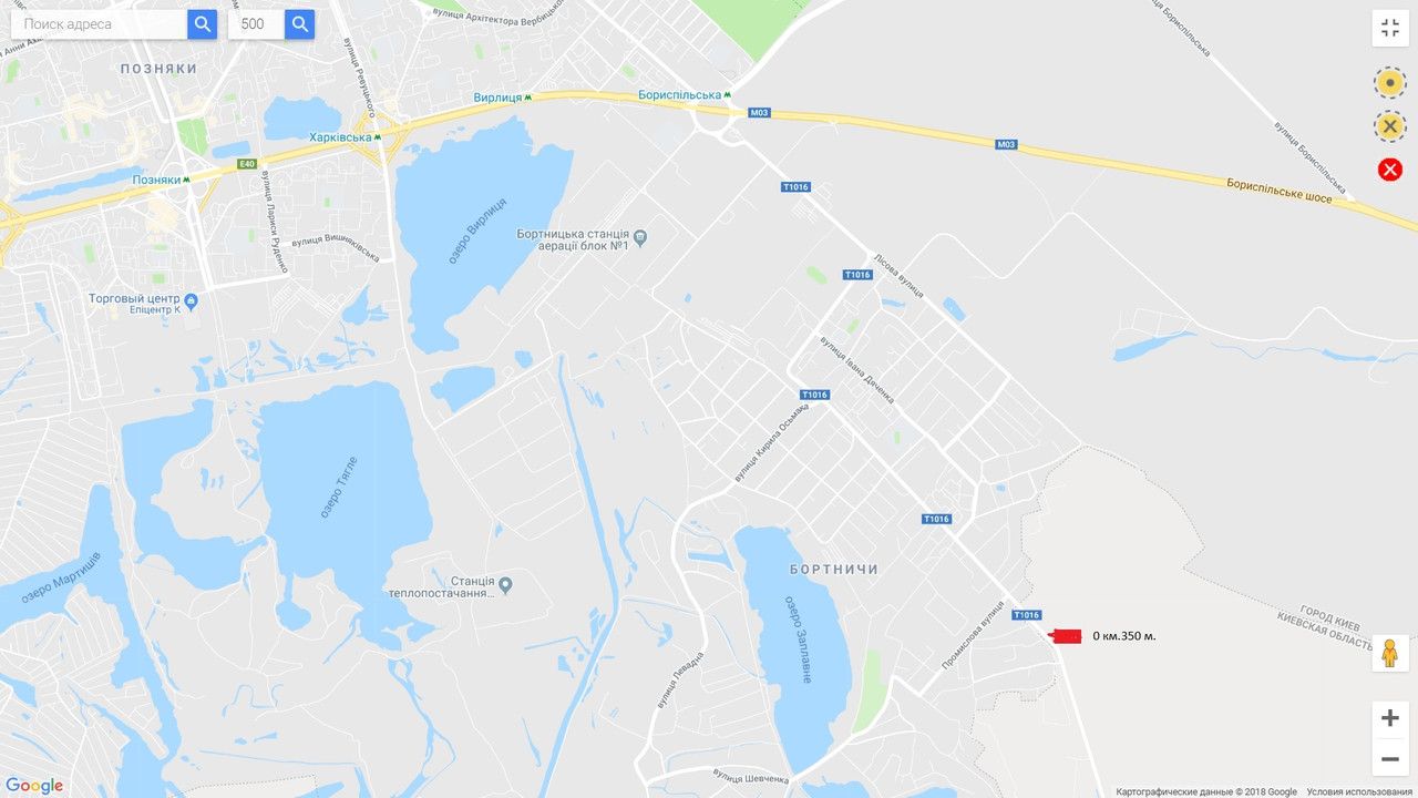 Білборд/Щит, Київ, Бортничи ,напротив ул.семьи Рудинских 0 . 350 (А)
