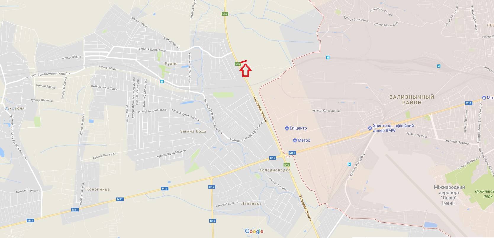Білборд/Щит, Траси, М-10 Західний обхід м. Львова , км 3+400, ліворуч, Рудно в сторону Рясне