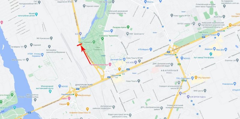 Арка/Реклама на мостах, Київ, Перова бул. надземний пішохідний перехід, до пр-ту Шухевича Романа