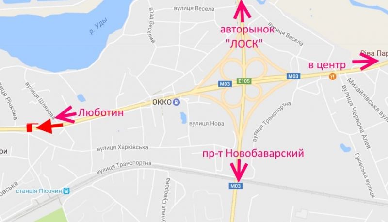 Білборд/Щит, Траси, Полтавський шлях-вул.Шляхова-прапорець №2-з центру