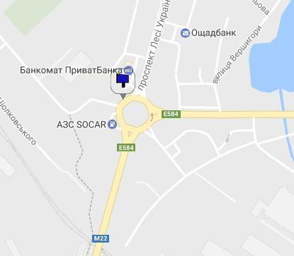 Билборд/Щит, Кременчуг, просп. Л.Українки, коло Пивзавода, заїзд на міст, перехр. з просп. Свободи, р-н гіпермаркету «МаркетОпт», напрямок у центр (ліворуч)