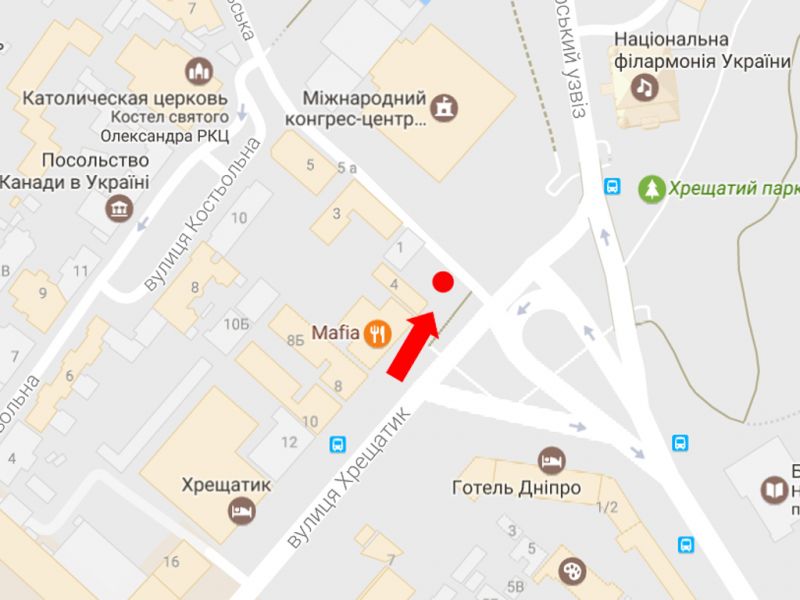 Ситилайт, Киев, Хрещатик вул., 4, в бік Володимирського узвозу