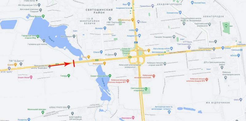 Арка/Реклама на мостах, Киев, Перемоги пр-т 139, поруч кемпінг "Пролісок", в центр