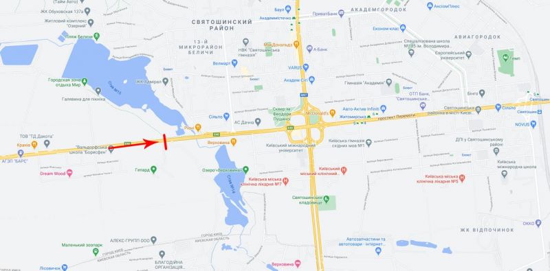 Арка/Реклама на мостах, Киев, Перемоги пр-т 139, поруч кемпінг "Пролісок", в центр