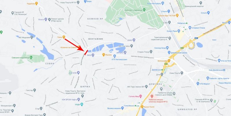 Арка/Реклама на мостах, Киев, Лобановського пр-т / Кіровоградська вул. до Деміївської пл.