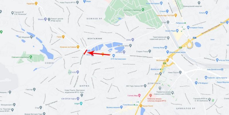 Арка/Реклама на мостах, Киев, Лобановського пр-т 116, рух в напрямку Севастопольська площа