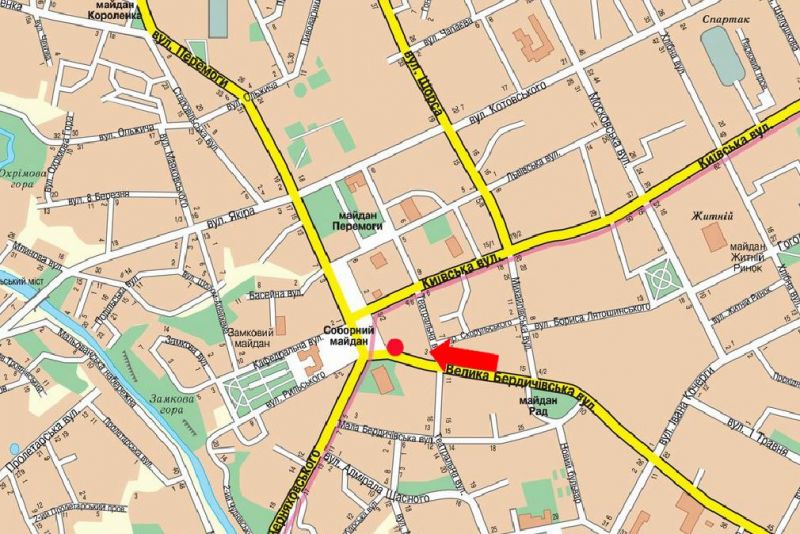 Ситилайт, Житомир, Соборна пл., 5/1 / В. Бердичівська вул., біля Драмтеатру ім. Кочерги