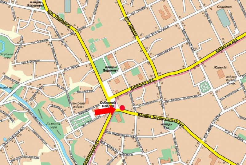 Ситилайт, Житомир, Соборна пл., 5/1 / В. Бердичівська вул., біля Драмтеатру ім. Кочерги