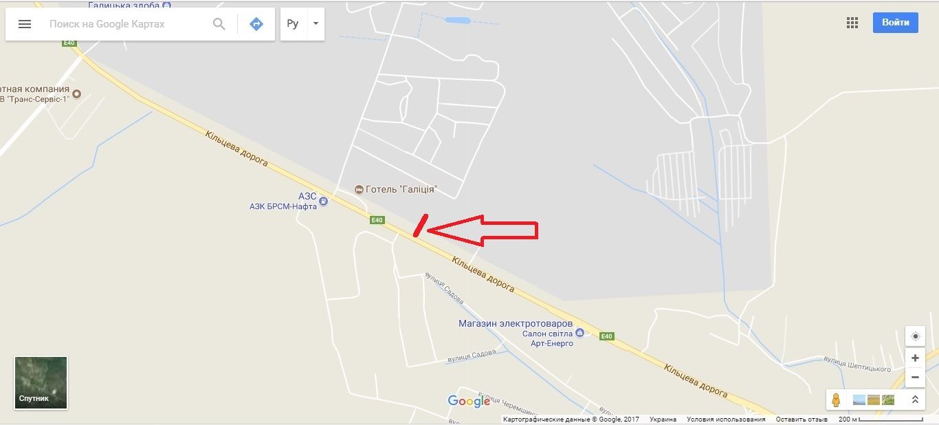 Билборд/Щит, Трассы, Західний обхід м. Львова, км 10+350 ліворуч. Гот. ГАЛІЦІЯ