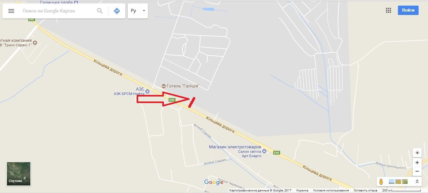 Билборд/Щит, Трассы, Західний обхід м. Львова, км 10+350 ліворуч. Гот. ГАЛІЦІЯ