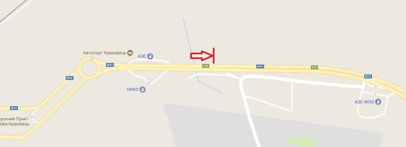 Билборд/Щит, Трассы, М 10 Львів-Краківець, км 69+020, праворуч