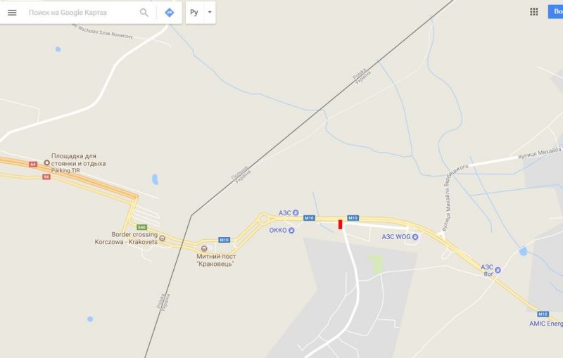 Билборд/Щит, Трассы, Краківець к2, кордон (ліворуч) в' їзд з Польщі