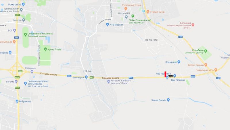 Билборд/Щит, Львов, Кільцева дорога, ( маг. Леокераміка, з-ка Окко) до стадіону Арена-Львів, (Пасіки-Зубрицьки)
