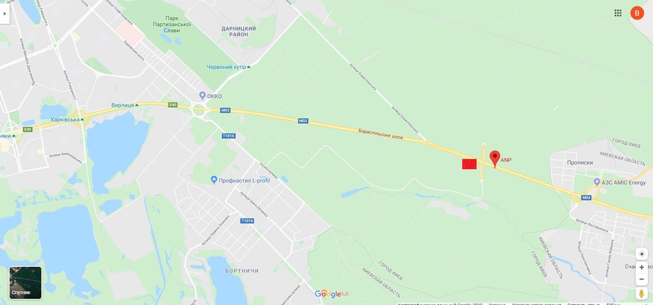 Білборд/Щит, Київ, Бориспольская трасса,выезд из Киева,перед поворотом на Лесничество,