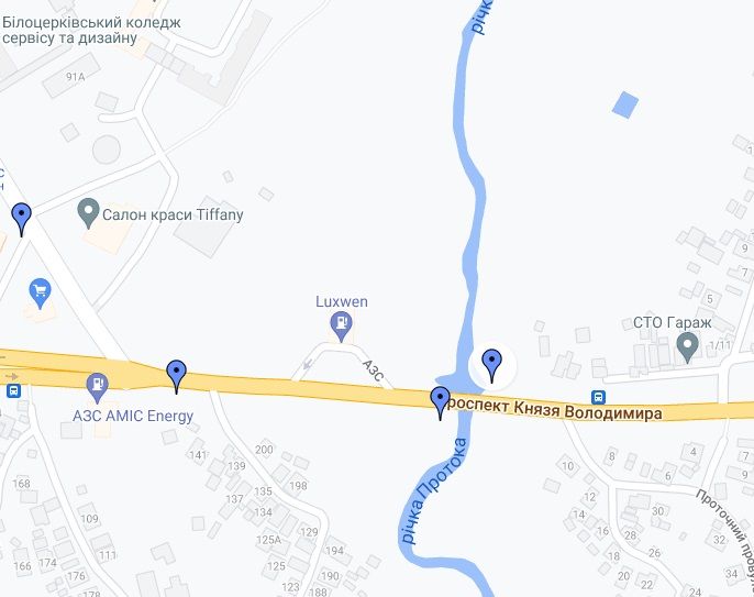 Білборд/Щит, Біла Церква, П-т К. Володимира, міст через р.Протока (в центр)