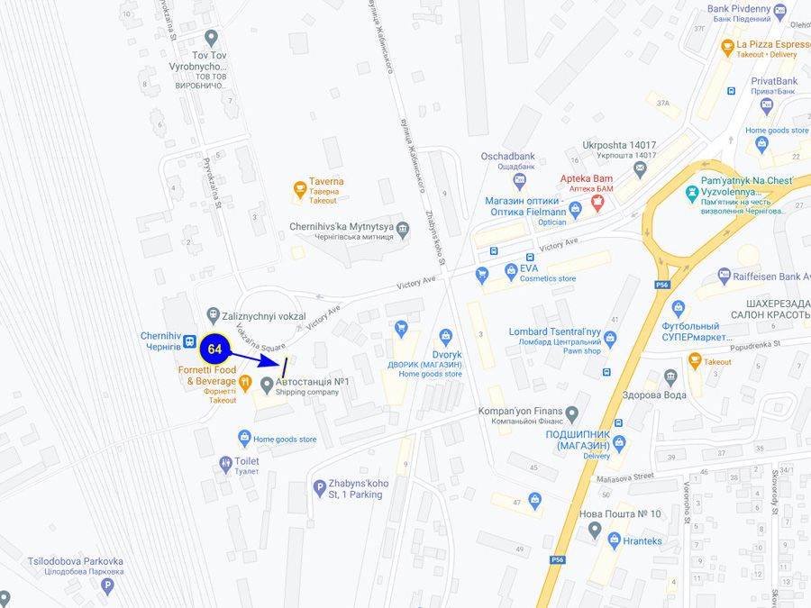 Билборд/Щит, Чернигов, площа Вокзальна центральний Автовокзал