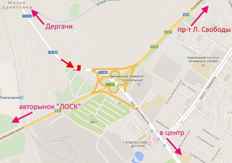 Білборд/Щит, Харків, Клочківська -розв'язка з кільцевою-5- в'їзд до Харкова з боку Дергачів