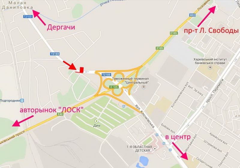 Білборд/Щит, Харків, Клочківська -розв'язка з кільцевою- в'їзд до міста з боку Дергачів