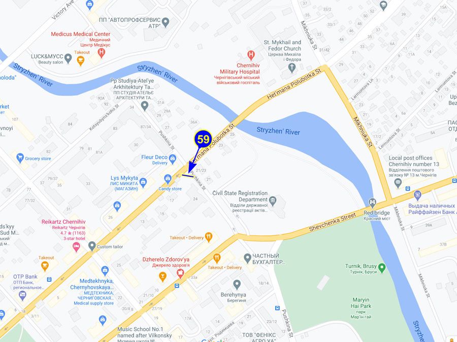 Билборд/Щит, Чернигов, вул. Гетьмана Полуботка х вул. Тарновського (пушкина)