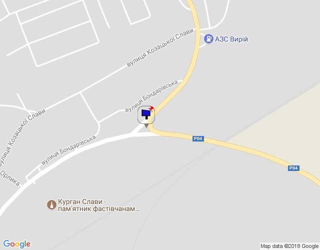 Білборд/Щит, Фастів, перекресток ул. Щербакова, Окружной и дороги на Бышев (клумба) въезд с Бышева