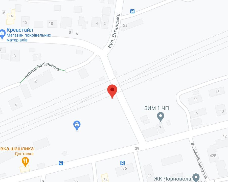 Билборд/Щит, Вишневое, м. Вишневе щит, вул. Чорновола-1 (жд переїзд)- перший від переїзду