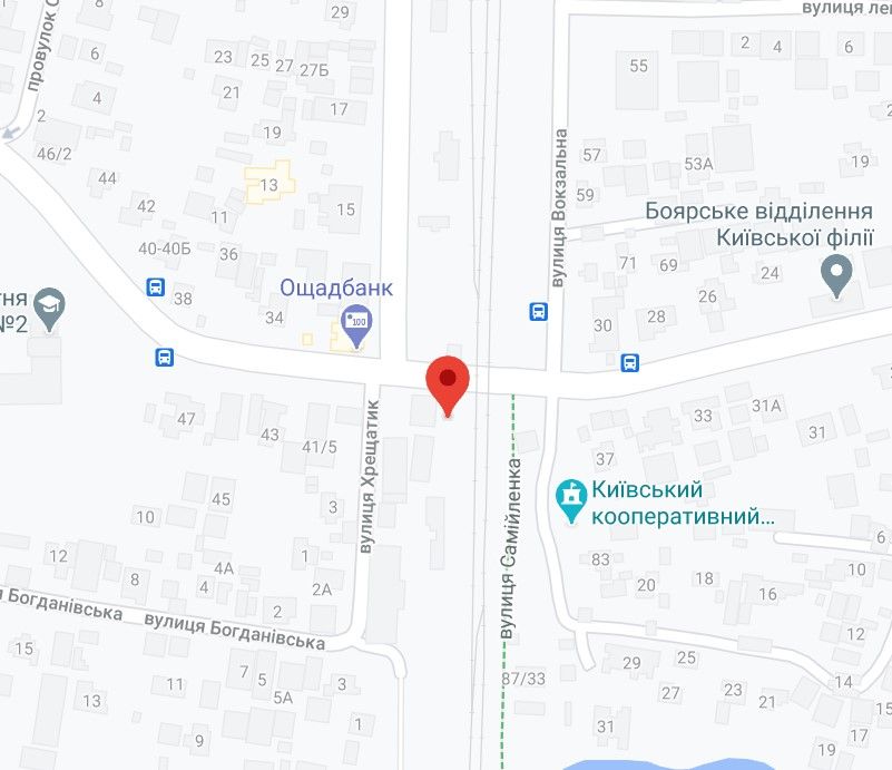 Билборд/Щит, Боярка, м. Боярка, вул. М. Грушевского, 30/вул. Хрещатик/вул. Вокзальна. ЖД переїзд.