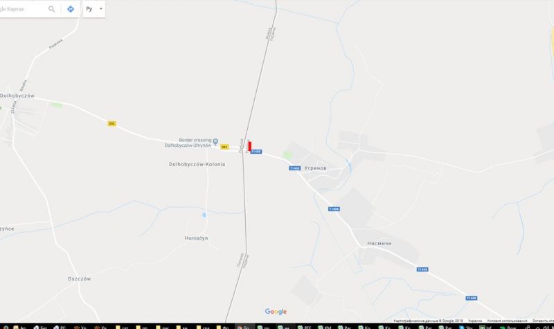 Билборд/Щит, Трассы, Угринів к2, кордон (праворуч) в' їзд з Польщі