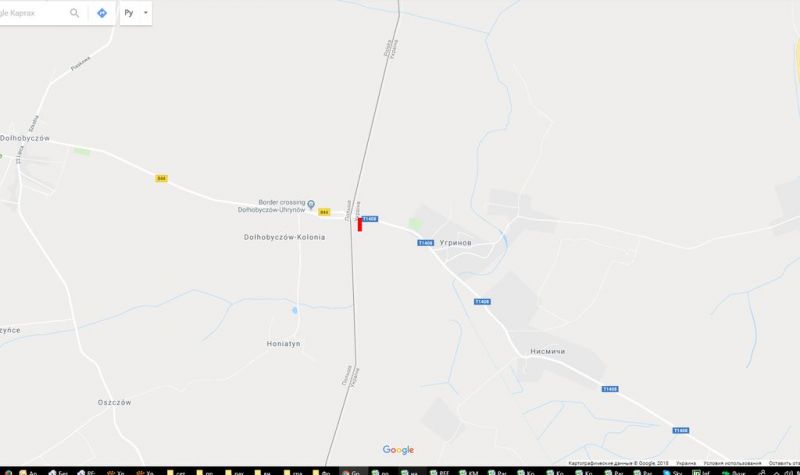 Білборд/Щит, Траси, Угринів к1, кордон (ліворуч) в' їзд з Польщі