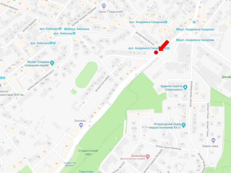 Сітілайт, Львів, Сахарова вул., 12, зуп. "Трамвайне депо", з центру