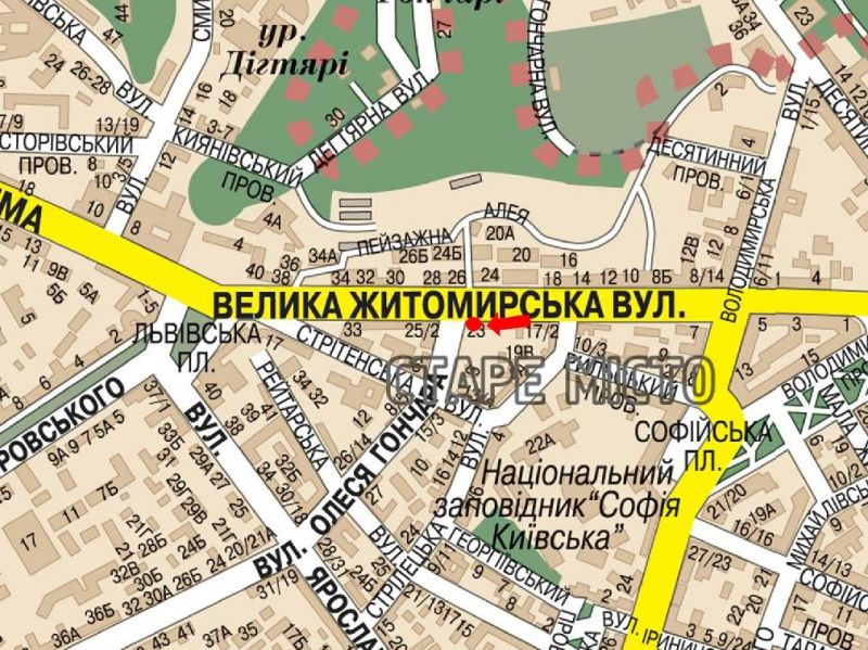 Сітілайт, Київ, В. Житомирська вул. / Гончара вул., на світлофорі, в сторону Львівська пл.