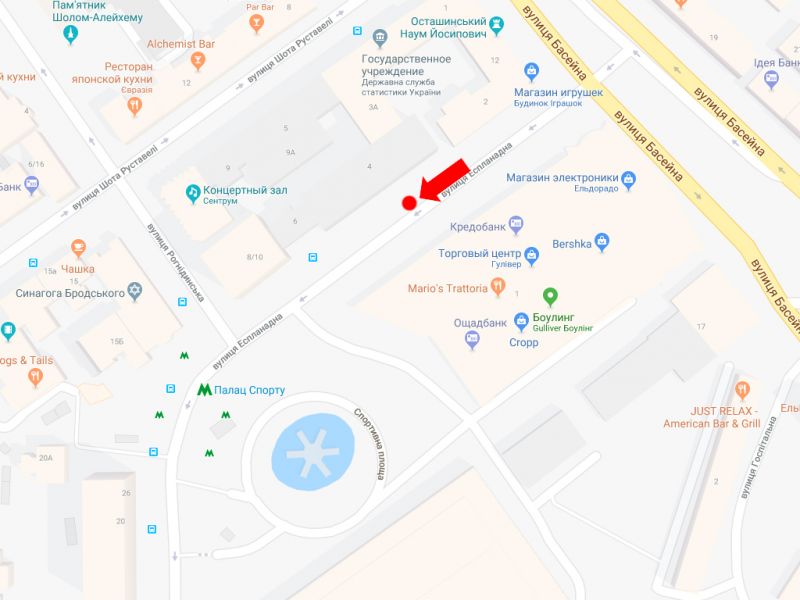 Сітілайт, Київ, Еспланадна вул. / вул. Рогнідинська, навпроти ТРЦ "Gulliver", в сторону Палацу Спорту