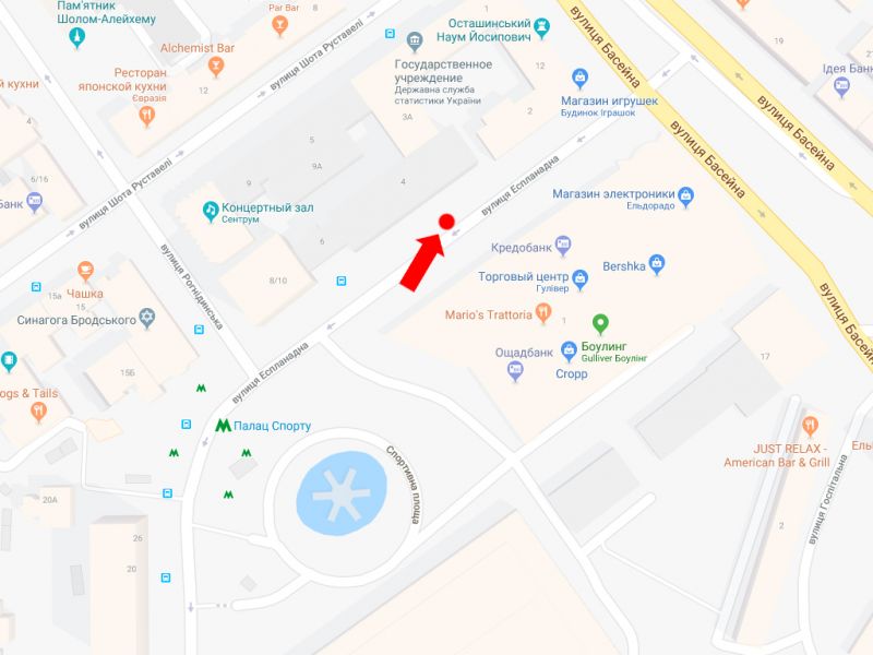 Сітілайт, Київ, Еспланадна вул. / вул. Рогнідинська, навпроти ТРЦ "Gulliver", в сторону вул. Басейна