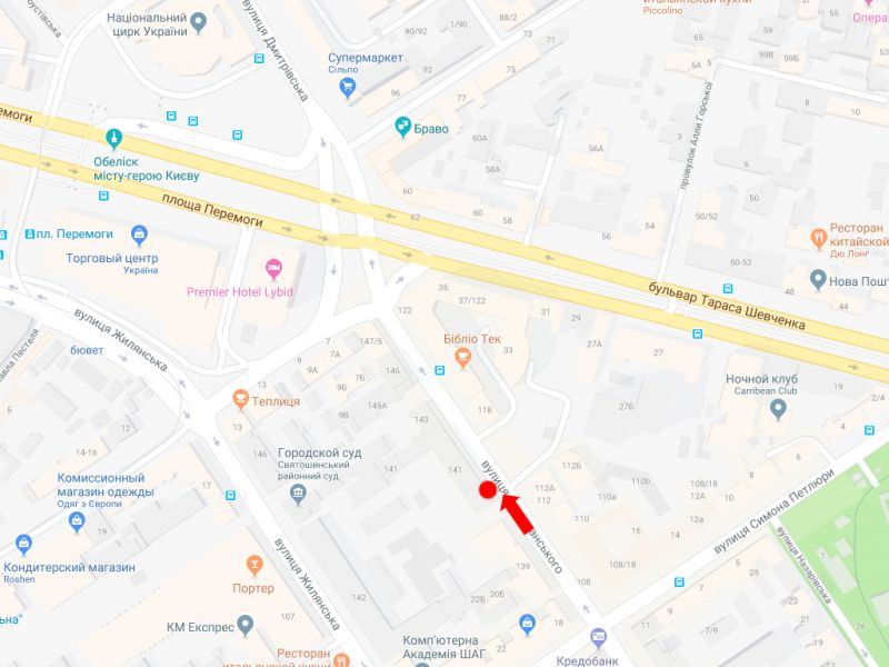 Сітілайт, Київ, Саксаганського вул., 141, в сторону пл. Перемоги