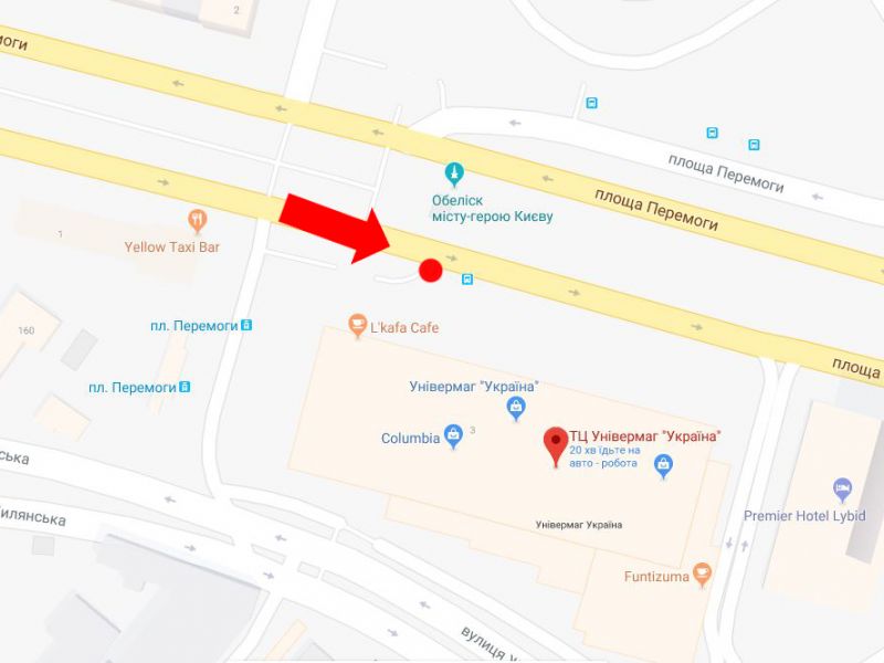 Сітілайт, Київ, Перемоги пл., 3, біля універмагу "Україна", в сторону бул. Шевченка