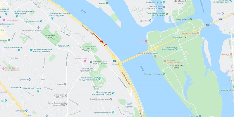Скролл/Ситиборд, Киев, Набережне шосе 350 м. від ст.м. "Дніпро", в напрямку м. Патона