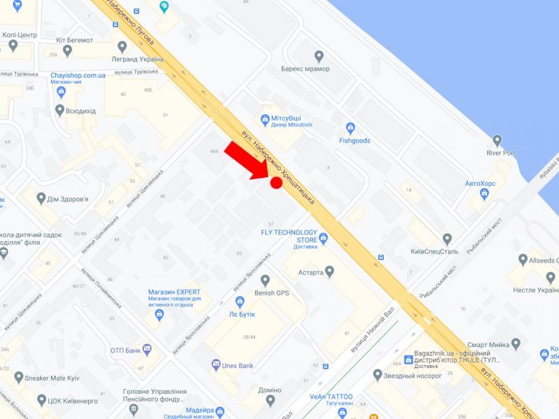 Сітілайт, Київ, Набережно-Хрещатицька вул., 57 / вул. Ярославська, в бік Поштової пл.