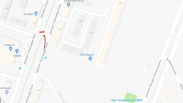 Билборд/Щит, Днепр, пр.Олександра Поля, ТЦ "Славутич", розподілювач, щит/пр.Кирова, ТЦ "Славутич", вниз, поток к пр.Карла Маркса, разделитель