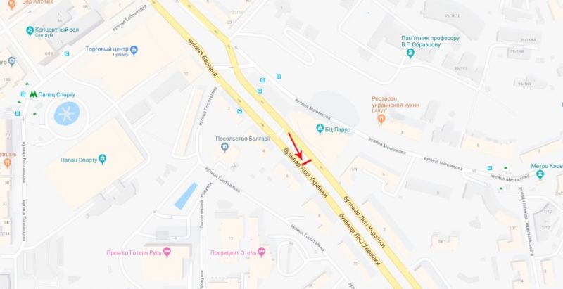 Скролл/Ситилайт, Киев, Лесі Українки бульв. 6 бульварна частина, рух в напрямку пл. Л. Українки