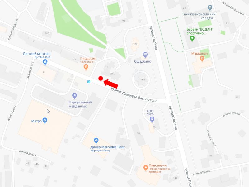 Сітілайт, Львів, Вашингтона вул., 21 (зупинка "Метро-2"), навпроти супермаркету Metro, в сторону вул. Зеленої
