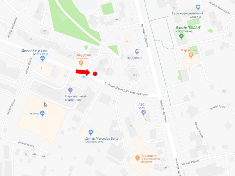 Сітілайт, Львів, Вашингтона вул., 21 (зупинка "Метро-2"), навпроти супермаркету Metro, в сторону вул. Пасічної