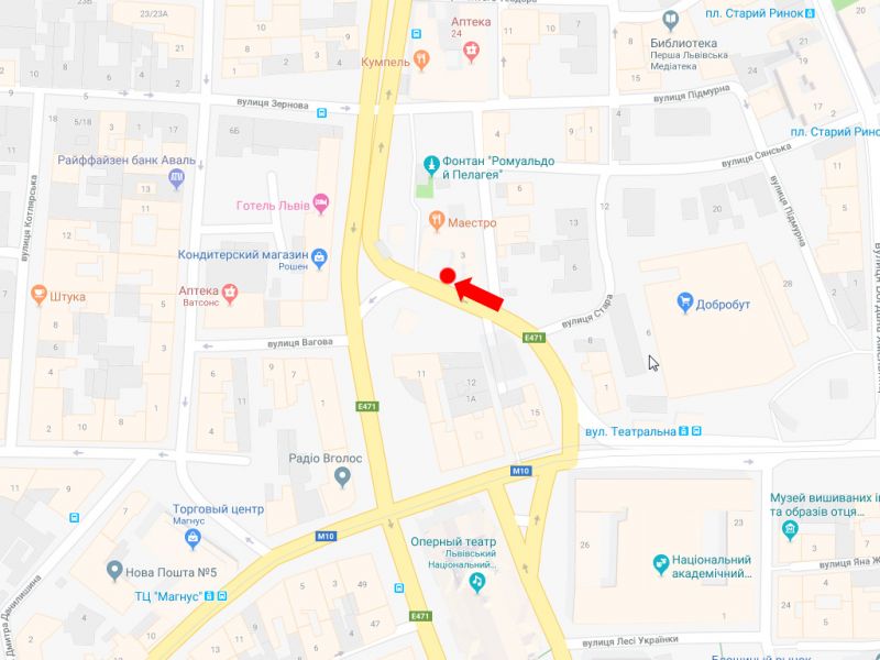 Сітілайт, Львів, Чорновола пр. - Різні пл., за Оперним театром (зупинка "Площа Різні") (ліва), з центру