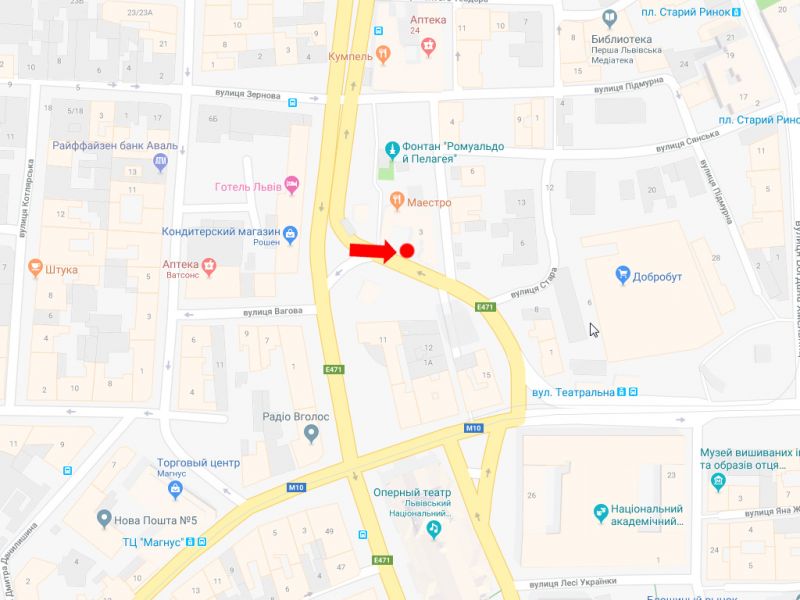 Ситилайт, Львов, Чорновола пр. - Різні пл., за Оперним театром (зупинка "Площа Різні") (ліва), в центр