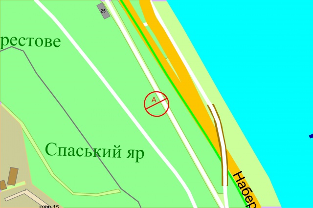 Сітілайт, Київ, Дніпровський проїзд, рух на підйом від Набережного шосе