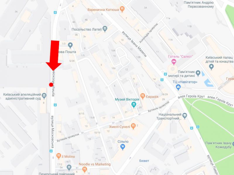 Ситилайт, Киев, Московська вул., 8, в сторону Кловського узвозу